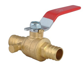 3/4" Pex Crimp Ball Valve with Drain