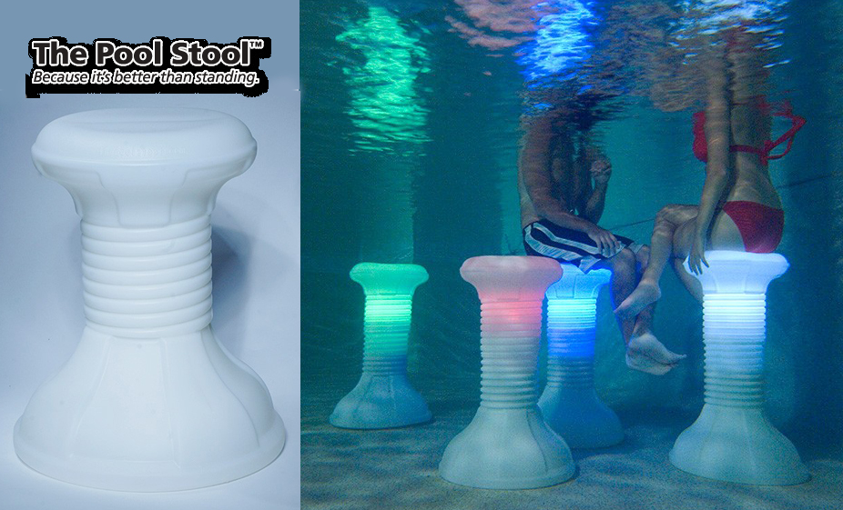The Pool Stool with LED rotating colour lights